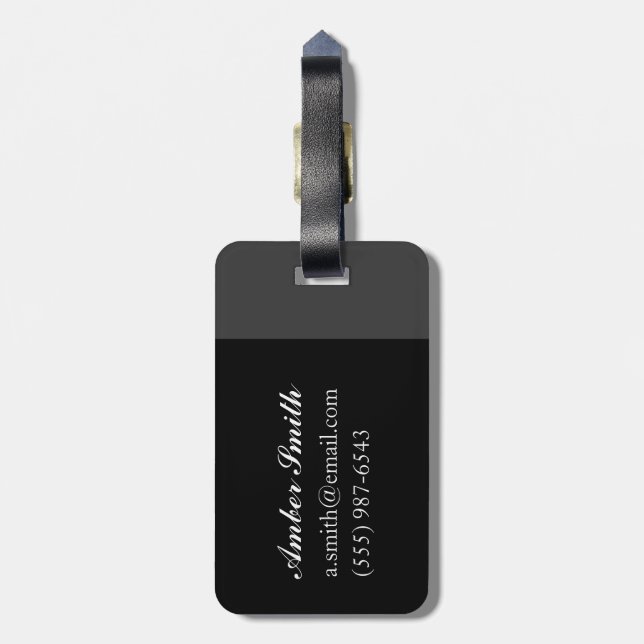 Schwarz-Weiß-Auto Gepäckanhänger (Rückseite vertikal)