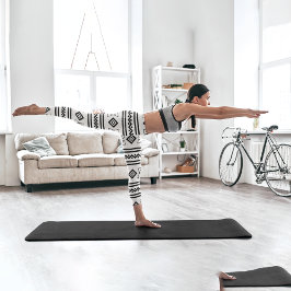 Schwarz-weiß Aztec Capri Leggings