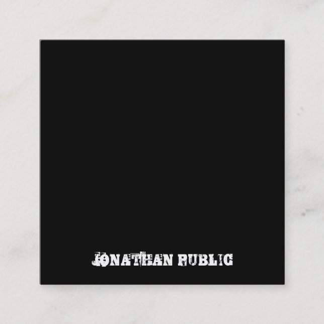 Schwarz-Weiß-B&W-Vorlage mit gestörtem Text Quadratische Visitenkarte (Vorderseite)