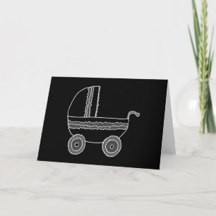 Schwarz-Weiß-Baby-Roller. Karte