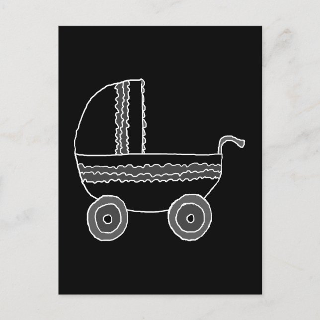 Schwarz-Weiß-Baby-Roller. Postkarte (Vorderseite)