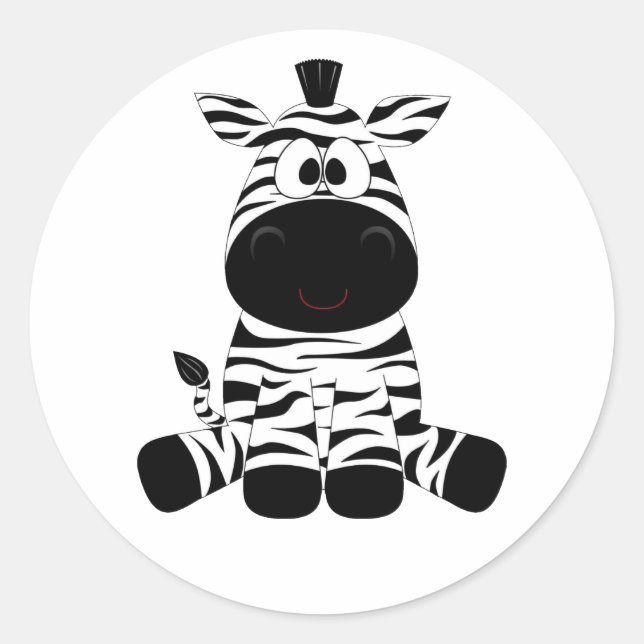 Schwarz-Weiß-Baby-Zebra-Spaß Runder Aufkleber (Vorderseite)
