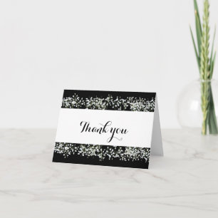 Schwarz-Weiß-Babys-Breath-Hochzeit-Dankeskarten Dankeskarte