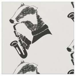 Schwarz-Weiß-Badger Saxophon Personalisiert Stoff