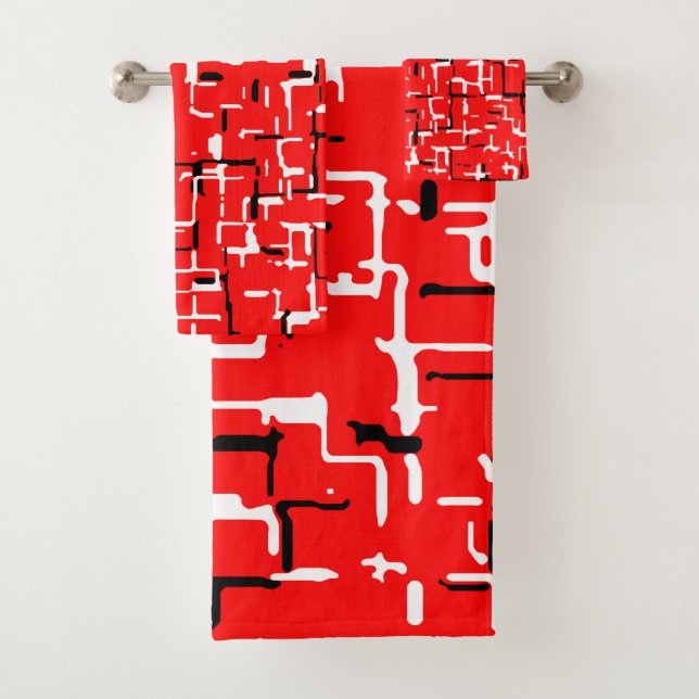 Schwarz-weiß Badhandtuch Set (Insitu)