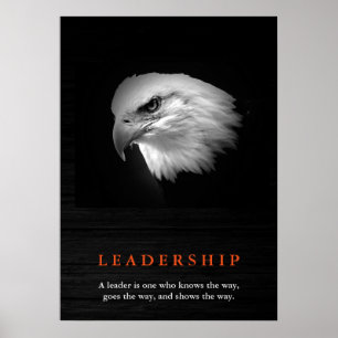 Schwarz-weiß Bald Eagle Leadership Poster