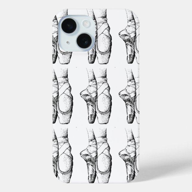 Schwarz-Weiß-Ballet Slipper Case-Mate iPhone Hülle (Rückseite)