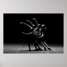Schwarz-Weiß-Ballett-Foto Ballerinas Poster