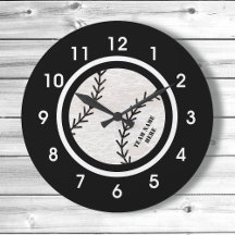Schwarz-Weiß-Baseball-Acryl-Wand-Uhr