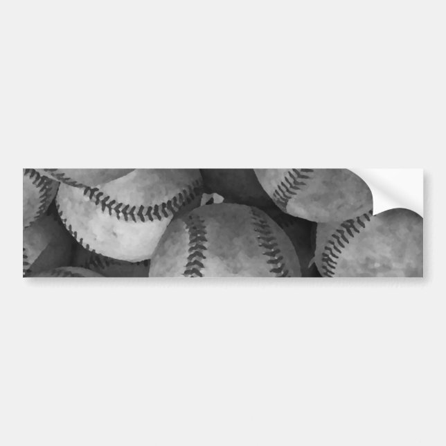 Schwarz-Weiß-Baseball Autoaufkleber (Vorne)