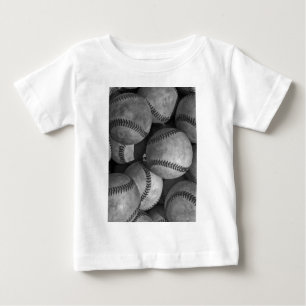 Schwarz-Weiß-Baseball Baby T-shirt