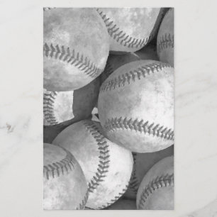 Schwarz-Weiß-Baseball Briefpapier