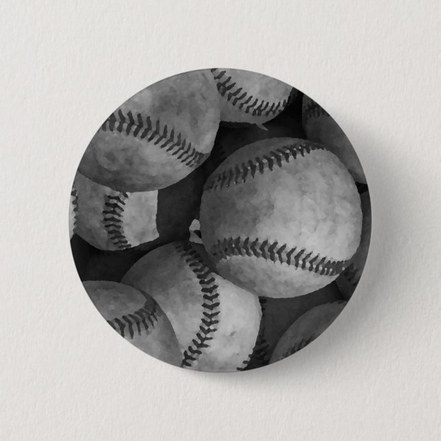 Schwarz-Weiß-Baseball Button (Vorderseite)
