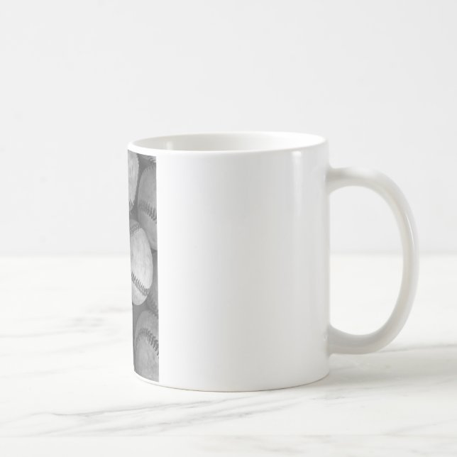 Schwarz-Weiß-Baseball Kaffeetasse (Rechts)