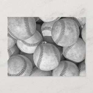Schwarz-Weiß-Baseball Postkarte