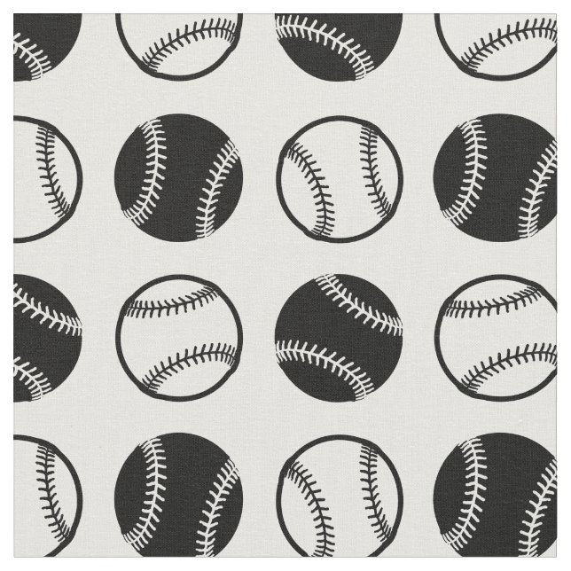 Schwarz-Weiß-Baseballs-Muster Sportart Stoff (Nahaufnahme)
