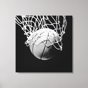Schwarz-Weiß-Basketball-Artwork Leinwanddruck