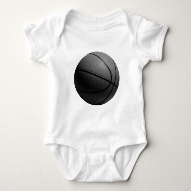 Schwarz-Weiß-Basketball Baby Strampler (Vorderseite)