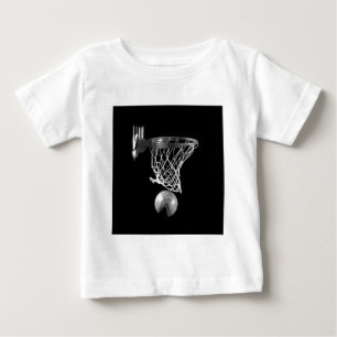 Schwarz-Weiß-Basketball Baby T-shirt