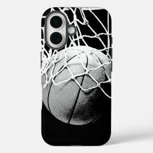 Schwarz-weiß Basketball iPhone 16 Hülle