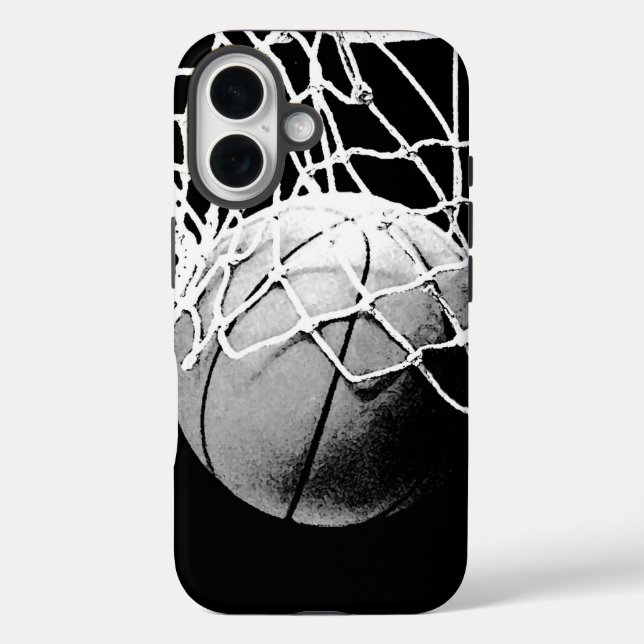 Schwarz-weiß Basketball Case-Mate iPhone Hülle (Rückseite)