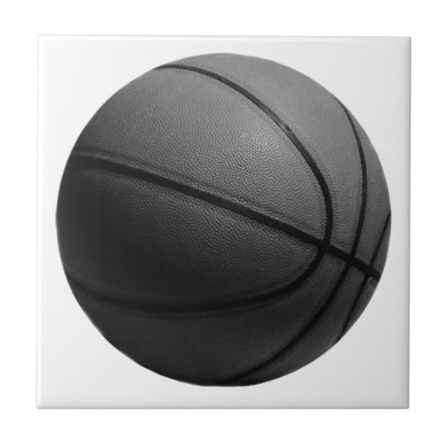 Schwarz-Weiß-Basketball Fliese (Vorderseite)
