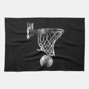 Schwarz-Weiß-Basketball Handtuch