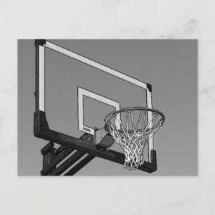 Schwarz-Weiß-Basketball-Hoop Postkarte