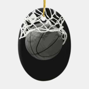 Schwarz-Weiß-Basketball Keramik Ornament