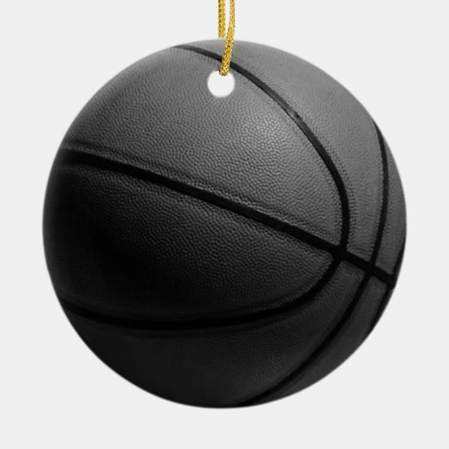 Schwarz-Weiß-Basketball Keramik Ornament (Vorne)
