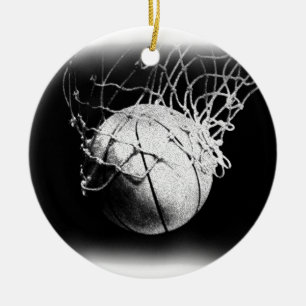 Schwarz-Weiß-Basketball Keramikornament