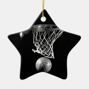 Schwarz-Weiß-Basketball Keramikornament