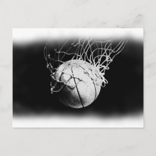 Schwarz-Weiß-Basketball-Kunst Postkarte