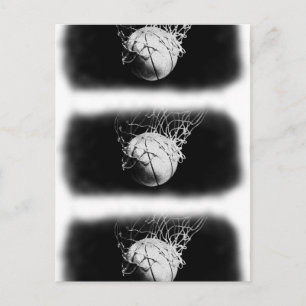 Schwarz-Weiß-Basketball-Kunst Postkarte