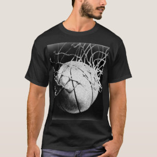 Schwarz-Weiß-Basketball-Kunst T-Shirt