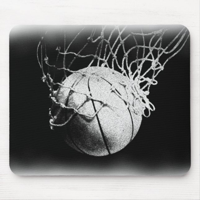 Schwarz-Weiß-Basketball Mousepad (Vorne)