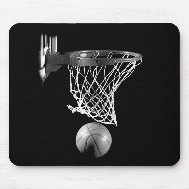 Schwarz-Weiß-Basketball Mousepad (Vorne)
