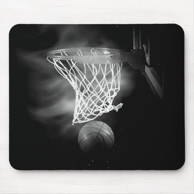Schwarz-Weiß-Basketball Mousepad (Vorne)
