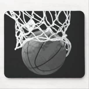 Schwarz-Weiß-Basketball-Mousepad Mousepad