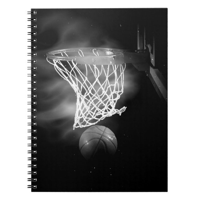 Schwarz-Weiß-Basketball Notizblock (Vorderseite)