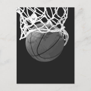 Schwarz-Weiß-Basketball Postkarte