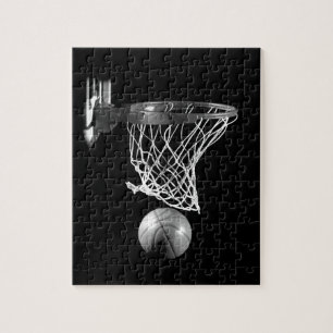 Schwarz-Weiß-Basketball Puzzle