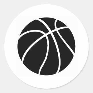Schwarz-Weiß-Basketball Runder Aufkleber