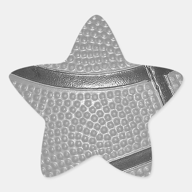 Schwarz-Weiß-Basketball Stern-Aufkleber (Vorderseite)