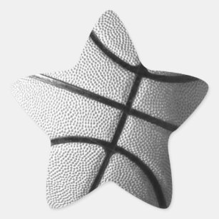 Schwarz-Weiß-Basketball Stern-Aufkleber