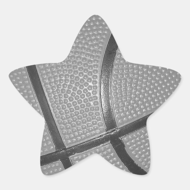 Schwarz-Weiß-Basketball Stern-Aufkleber (Vorderseite)