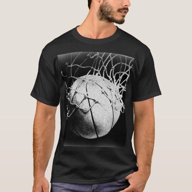 Schwarz-Weiß-Basketball T-Shirt (Vorderseite)