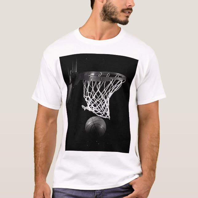 Schwarz-Weiß-Basketball T-Shirt (Vorderseite)