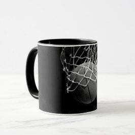Schwarz-Weiß-Basketball Tasse