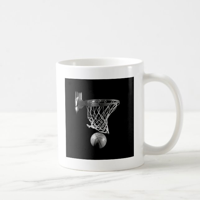 Schwarz-Weiß-Basketball Tasse (Rechts)